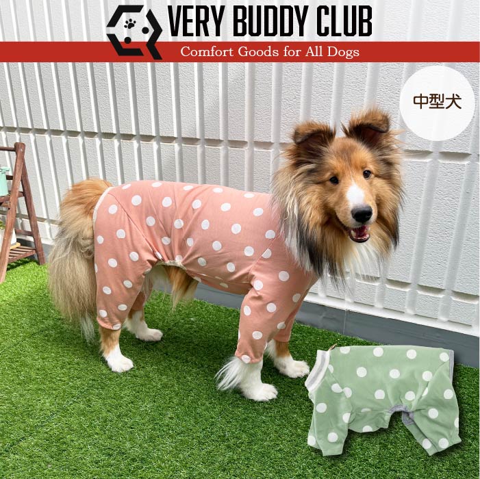 Web限定ドットプリントカバーオール 中型犬 - VERY-PET