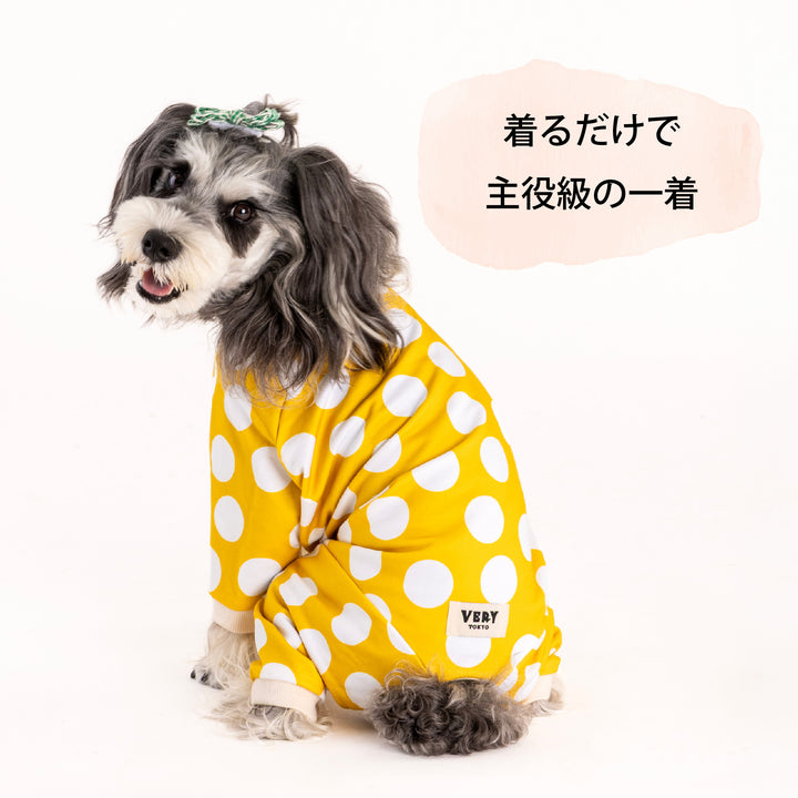 フレブル・パグ ドットプリント裏毛ロンパース