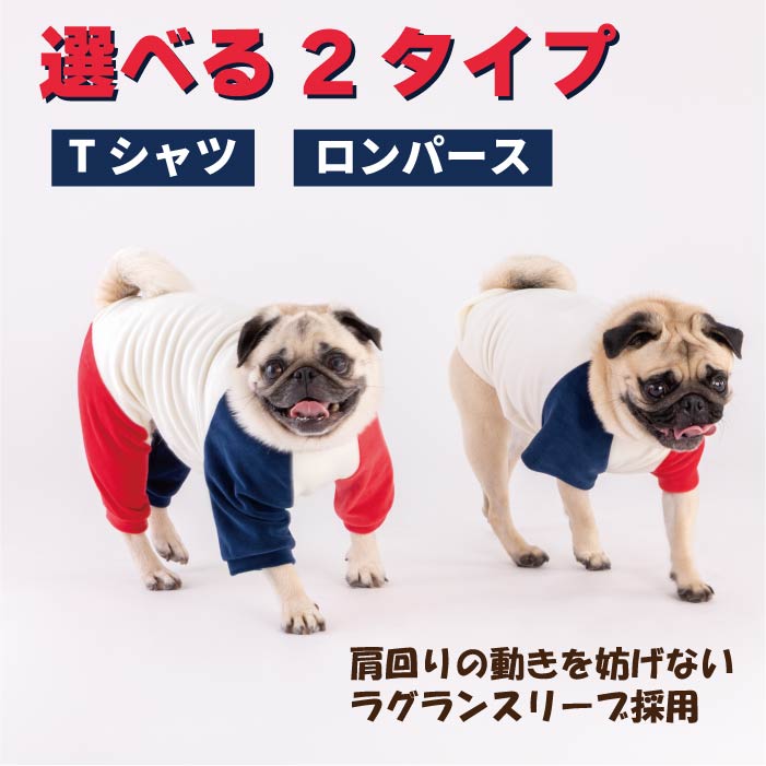 最新秋冬服30%OFF】フレブル・パグ [全29size展開]カラーブロックT