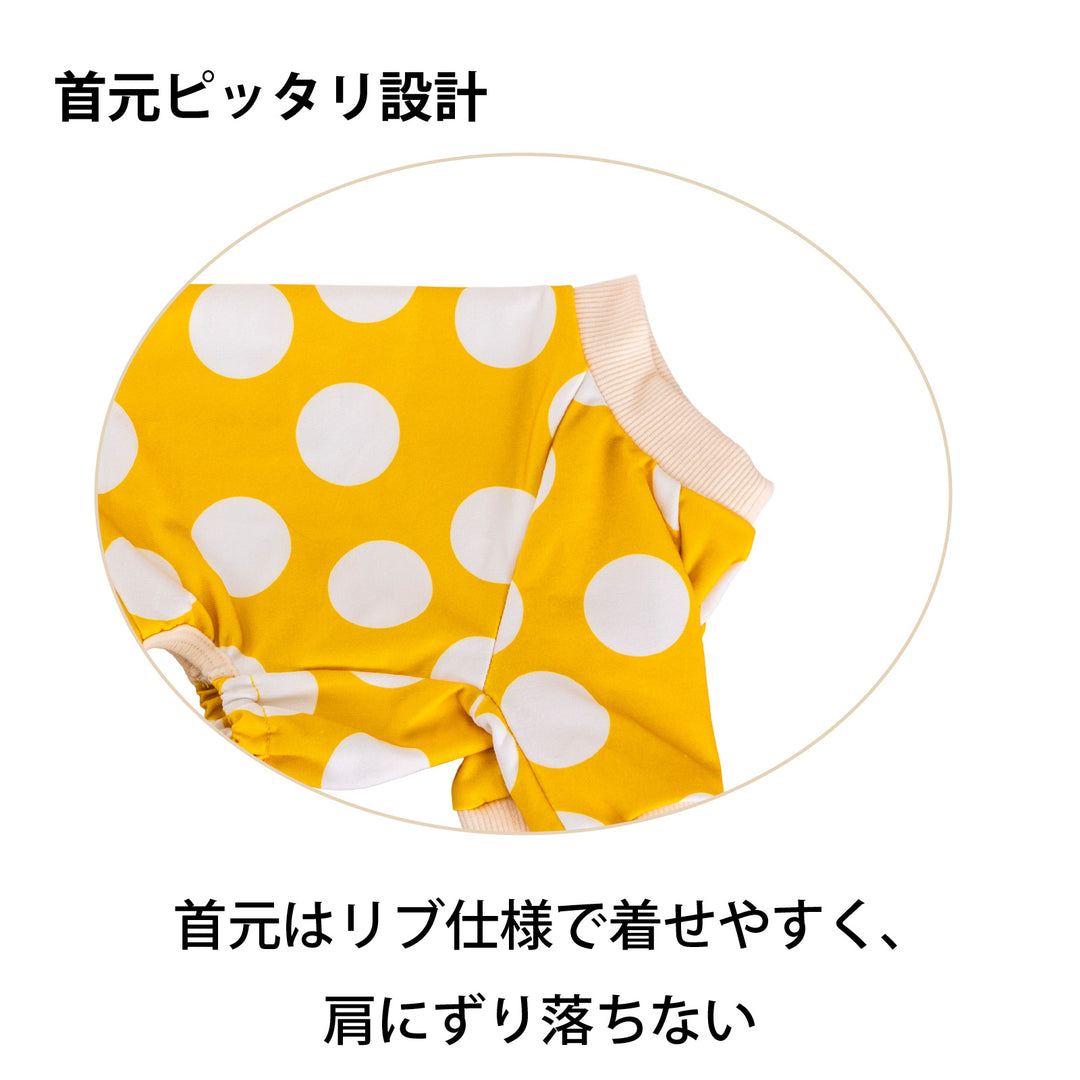フレブル・パグ ドットプリント裏毛ロンパース