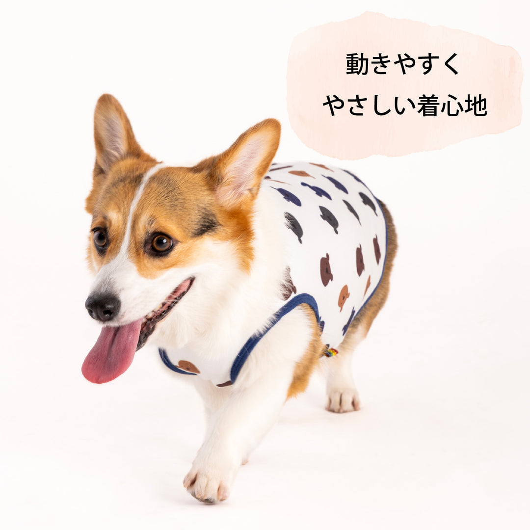 コーギー・バセット プリント裏起毛タンクトップ
