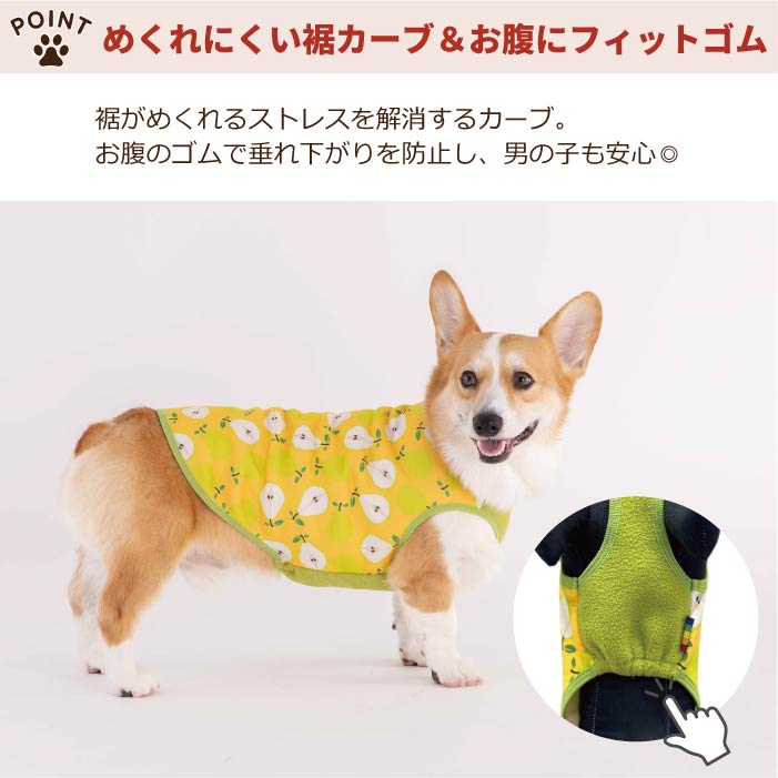 【スタイプレゼント対象商品】小型～大型 ダックス 胴長 [全29size展開]<br>裏起毛プリントタンク フルーツ/ラ・フランス　※8号・9号・10号・11号は定価の20%OFF - VERY-PET