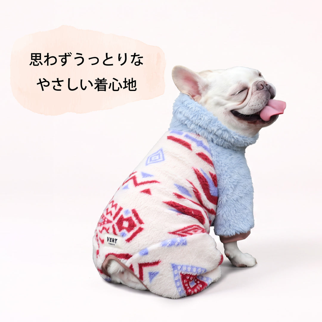 小型～大型 フード付きボアフリースロンパース