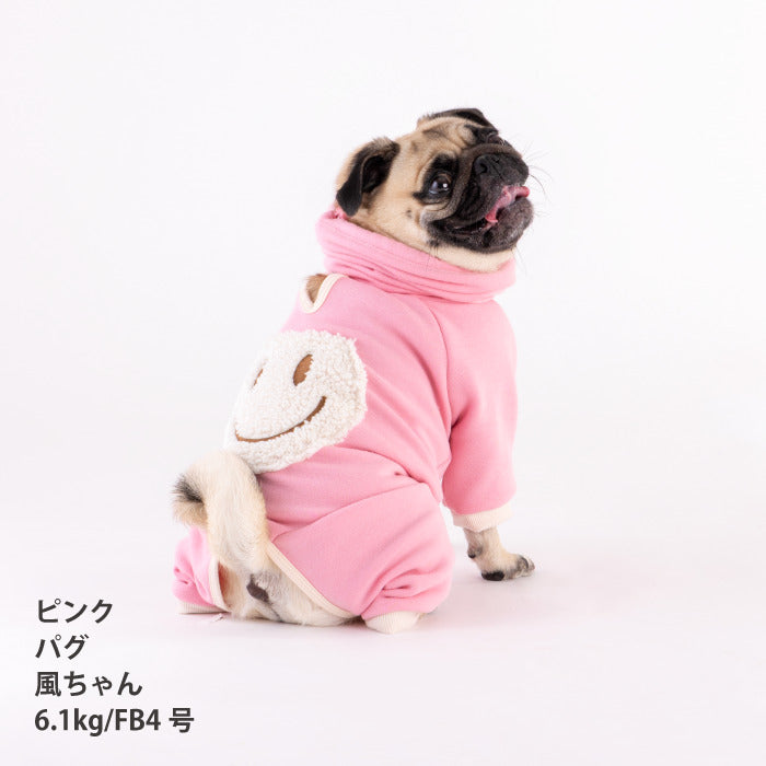 【スタイプレゼント対象商品】フレブル・パグ [全32size展開]<br>フード付きスマイルロンパース