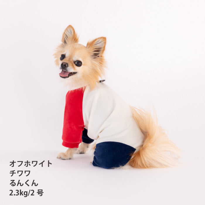 【スタイプレゼント対象商品】小型～超大型 ダックス 胴長 [全32size展開]<br>カラーブロックロンパース