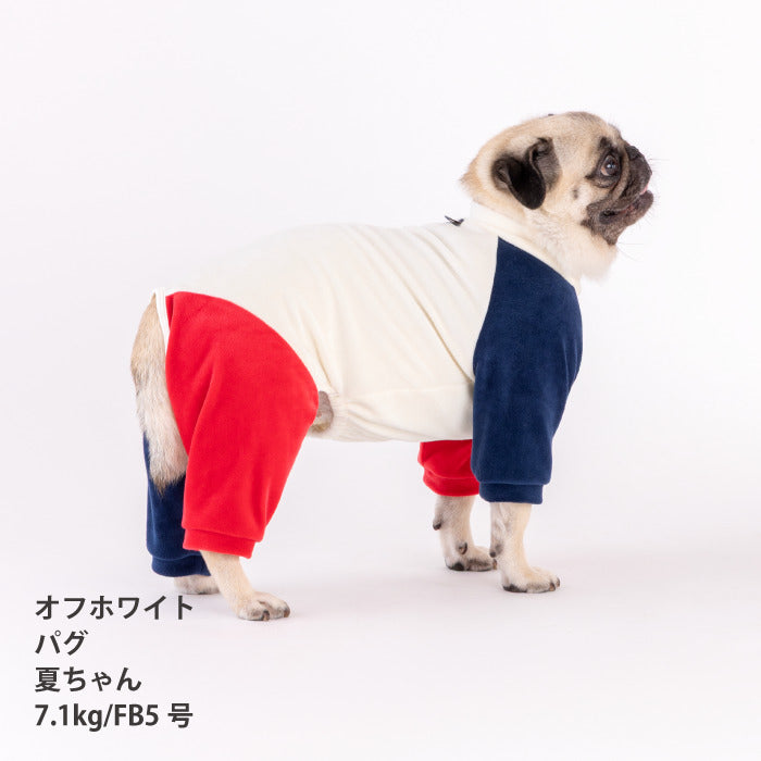 【スタイプレゼント対象商品】フレブル・パグ [全32size展開]<br>カラーブロックロンパース - VERY-PET