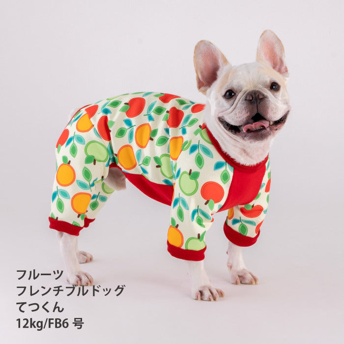 わかば●犬服●ハンドメイド 胴59 NO.681 フレブル 2025秋冬犬服｜小型犬 フレブル パグ 対応【裏起毛プリントロンパース