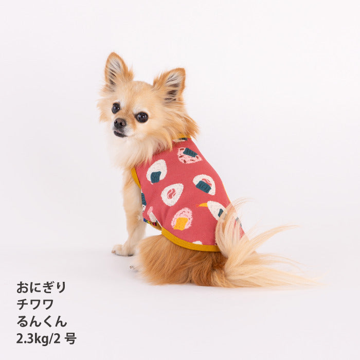 【スタイプレゼント対象商品】小型～超大型 ダックス 胴長 [全29size展開]<br>裏起毛プリントタンク おにぎり/パッチワーク