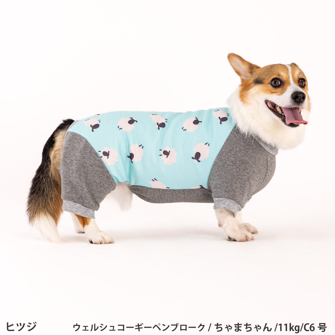 コーギー・バセット プリント裏起毛ロンパース