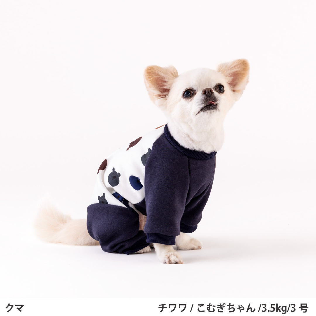小型～超大型 プリント裏起毛ロンパース