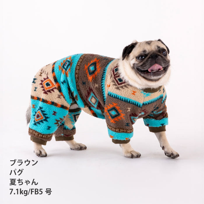 【スタイプレゼント対象商品】フレブル・パグ [全32size展開]<br>ボアフリースロンパース