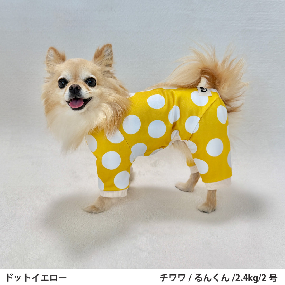 小型～超大型 ドットプリント裏毛ロンパース