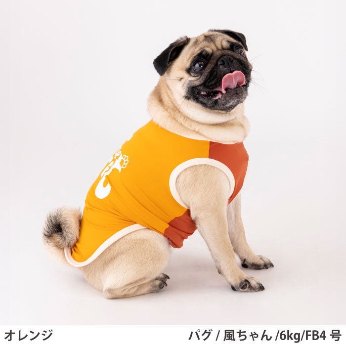 フレブル・パグ [全27size展開]<br>光るプリントクールタンク オレンジ - VERY-PET