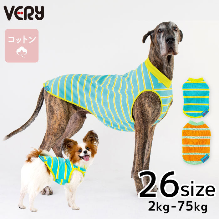 <font size="2">小型～超大型 ダックス 胴長 [全26size展開]</font><br>コットンボーダータンクトップ - VERY-PET