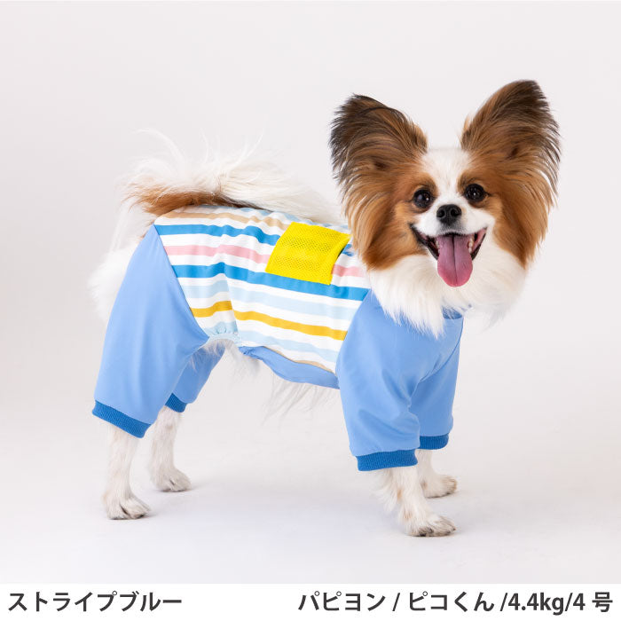 小型～超大型 ダックス 胴長 [全29size展開]<br>プリントクールロンパース ストライプブルー - VERY-PET