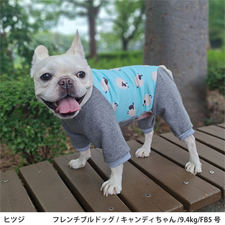 フレブル・パグ プリント裏起毛ロンパース
