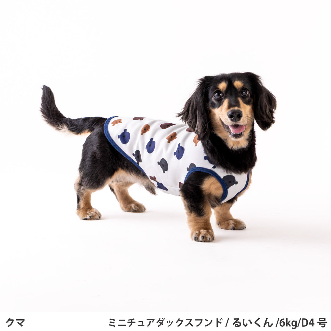 ダックス・トイプードル・胴長 プリント裏起毛タンクトップ