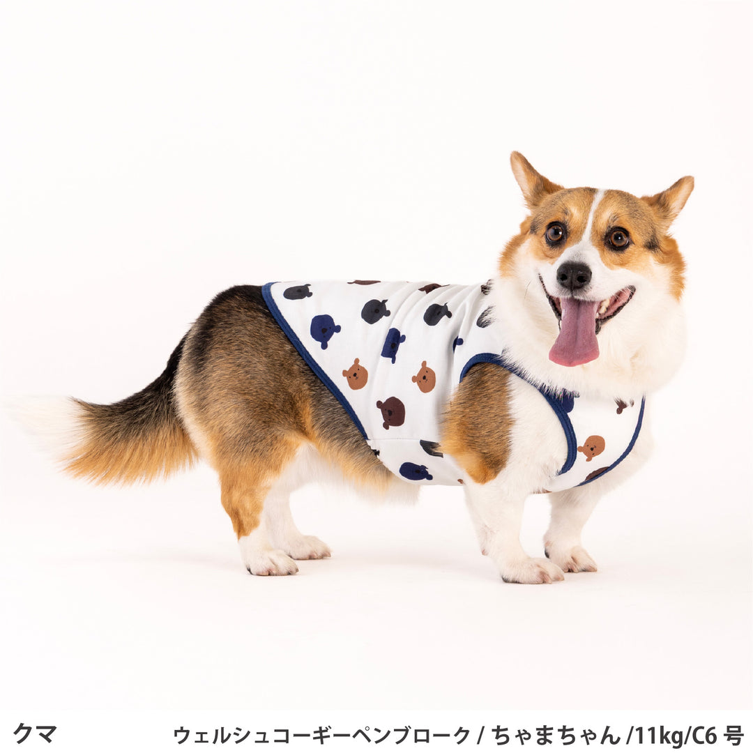 コーギー・バセット プリント裏起毛タンクトップ