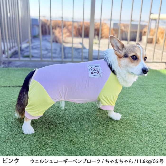 コーギー・バセット [全23size展開]<br>光るプリントクールロンパース ピンク - VERY-PET