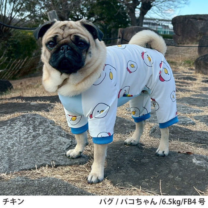 フレブル・パグ [全33size展開]<br>プリントクールロンパース チキン - VERY-PET