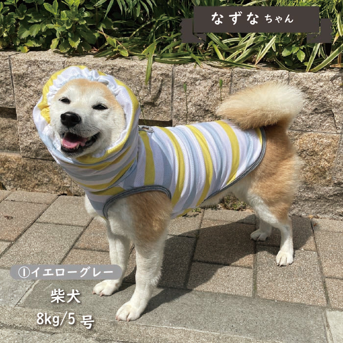 <font color="red">【先行予約】</font><br>フード付き クールボーダータンク 小型犬・胴長・ダックス【接触冷感&濡らして冷たい】 - VERY-PET