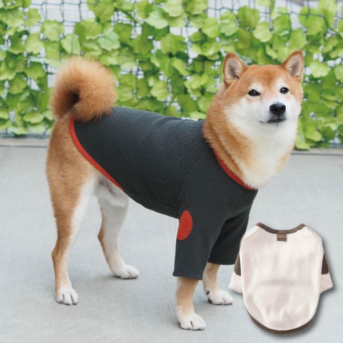 ストレッチ肘あて付きロングTシャツ 小型犬・胴長 - VERY-PET