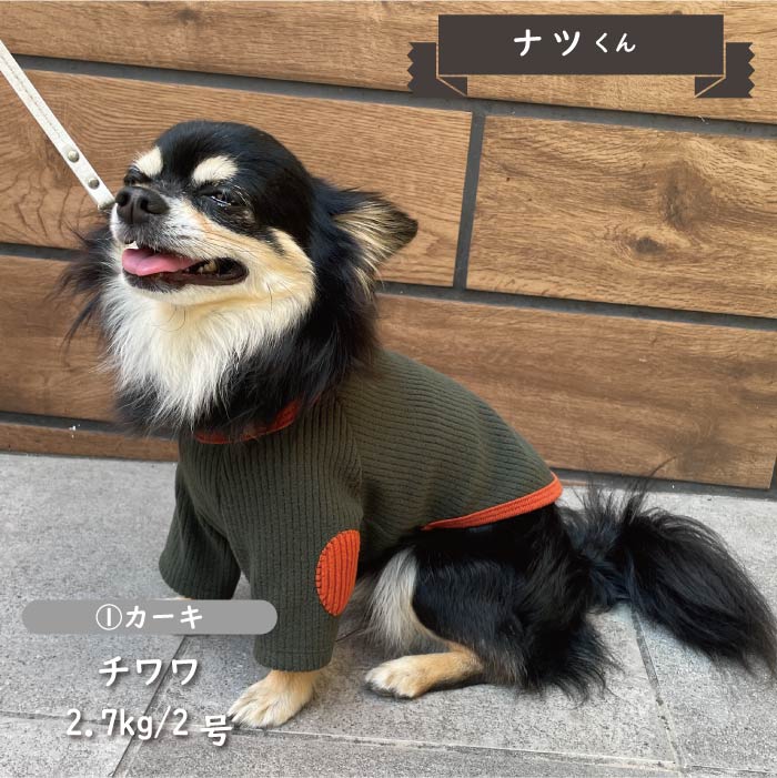 ストレッチ肘あて付きロングTシャツ 小型犬・胴長 - VERY-PET