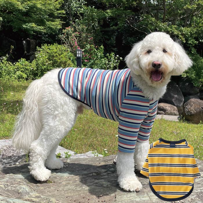 ストレッチボーダーロングTシャツ 大型犬 - VERY-PET