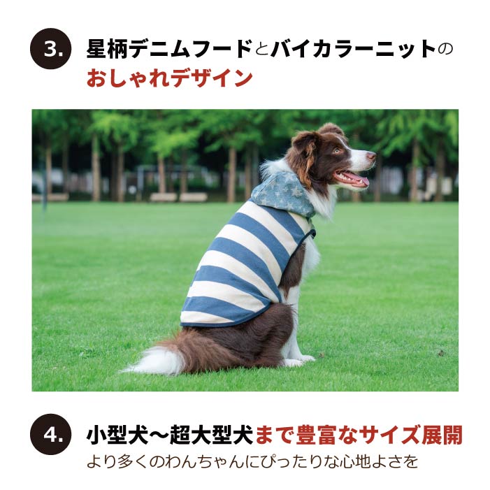 <font color="red">最新秋冬服20％OFFセール</font><br><font size="3">小型犬・胴長・ダックス</font> <br>フード付ボーダーニットタンク - VERY-PET