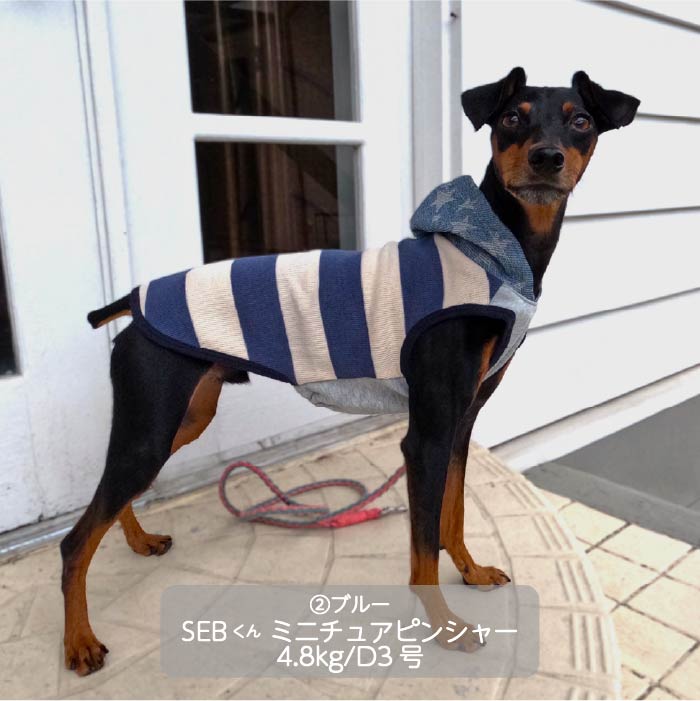 <font color="red">最新秋冬服20％OFFセール</font><br><font size="3">小型犬・胴長・ダックス</font> <br>フード付ボーダーニットタンク - VERY-PET