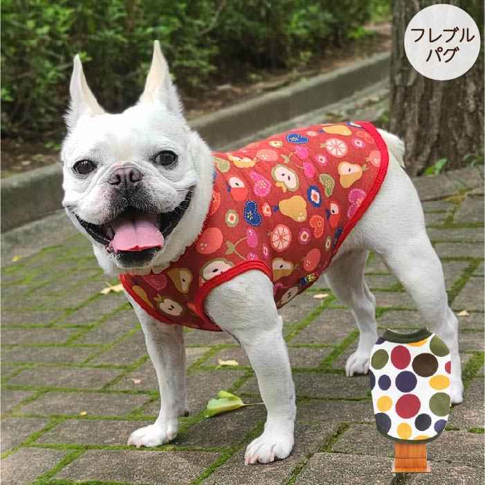 <font color="red">最新秋冬服20％OFFセール</font><br><font size="3">フレブル・パグ</font> <br>プリントタンク - VERY-PET