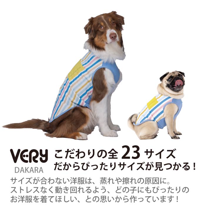コーギー・バセット [全23size展開]<br>プリントクールタンク ストライプブルー - VERY-PET