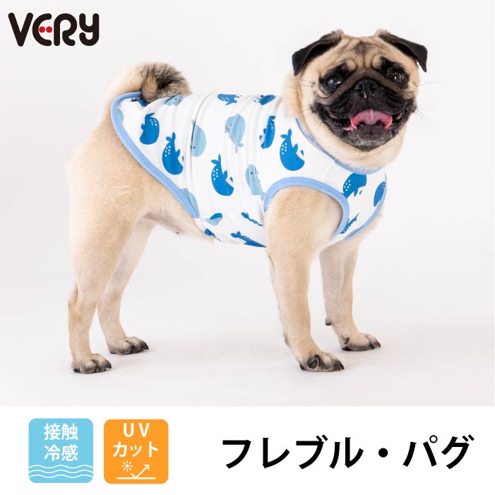 フレブル・パグ [全29size展開]<br>プリントクールタンク クジラ - VERY-PET