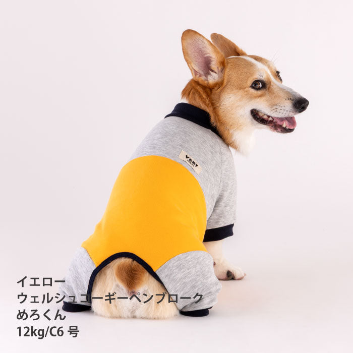 【スタイプレゼント対象商品】コーギー・バセット [全32size展開]<br>裏ボアバイカラーロンパース - VERY-PET