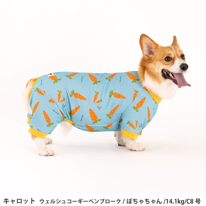 コーギー・バセット プリント裏毛ロンパース
