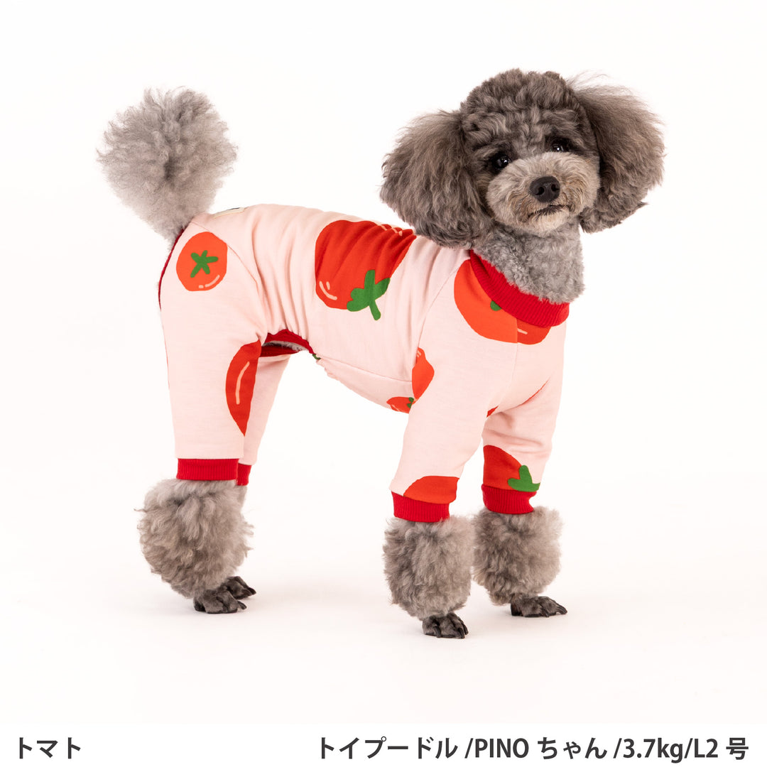 ダックス・トイプー・胴長 プリント裏毛ロンパース