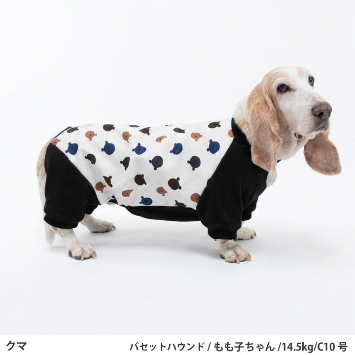 コーギー・バセット プリント裏起毛ロンパース