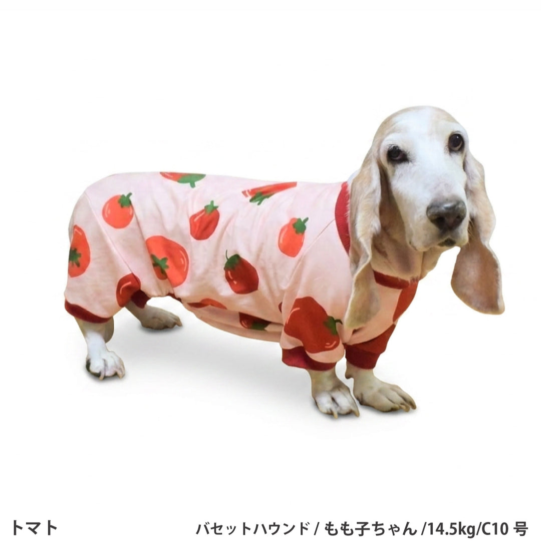 コーギー・バセット プリント裏毛ロンパース