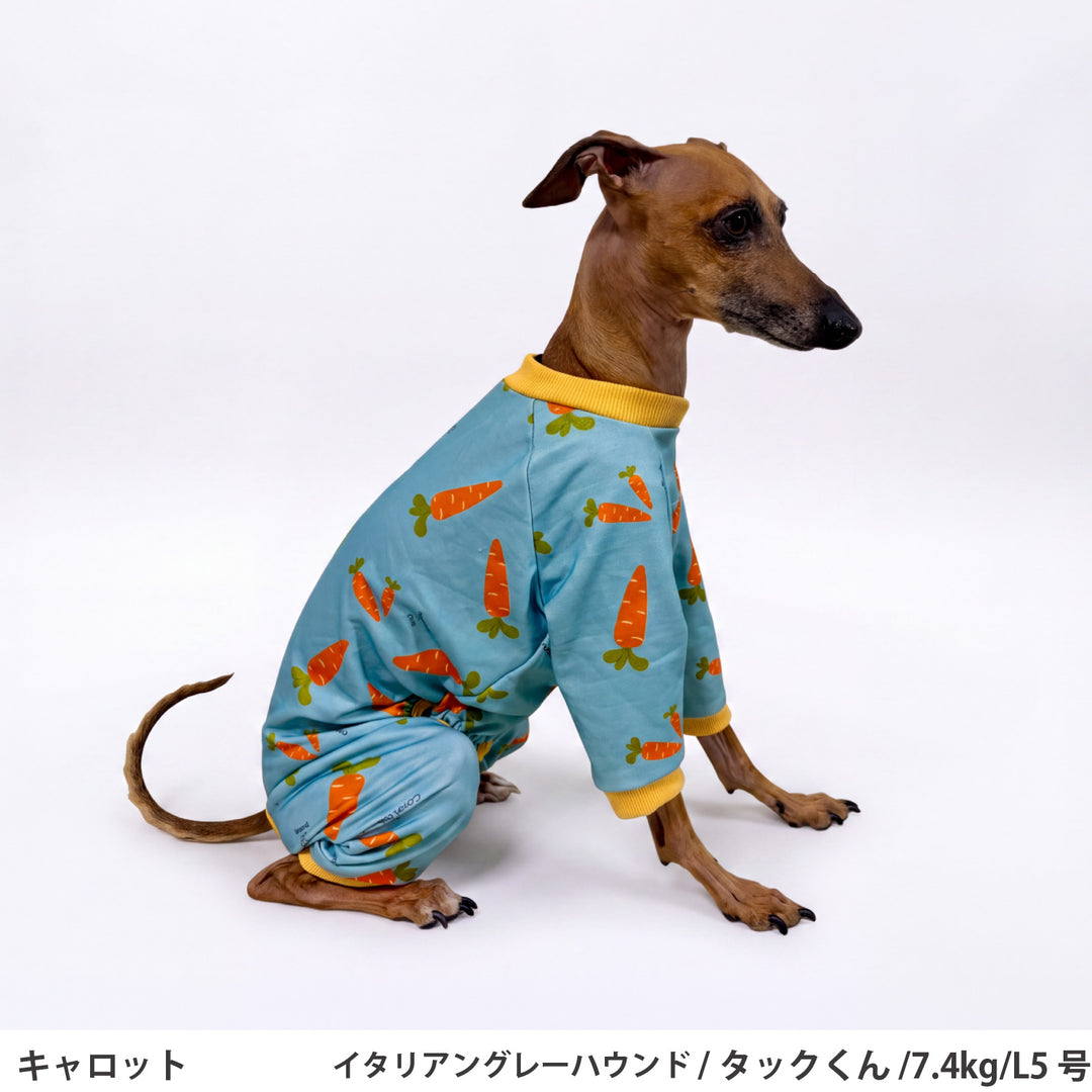 ダックス・トイプー・胴長 プリント裏毛ロンパース