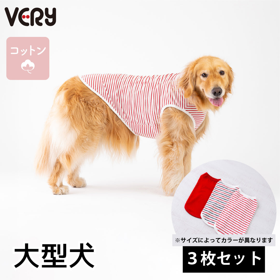 【3枚セット】 綿100% コットンウェア　大型犬-送料無料-