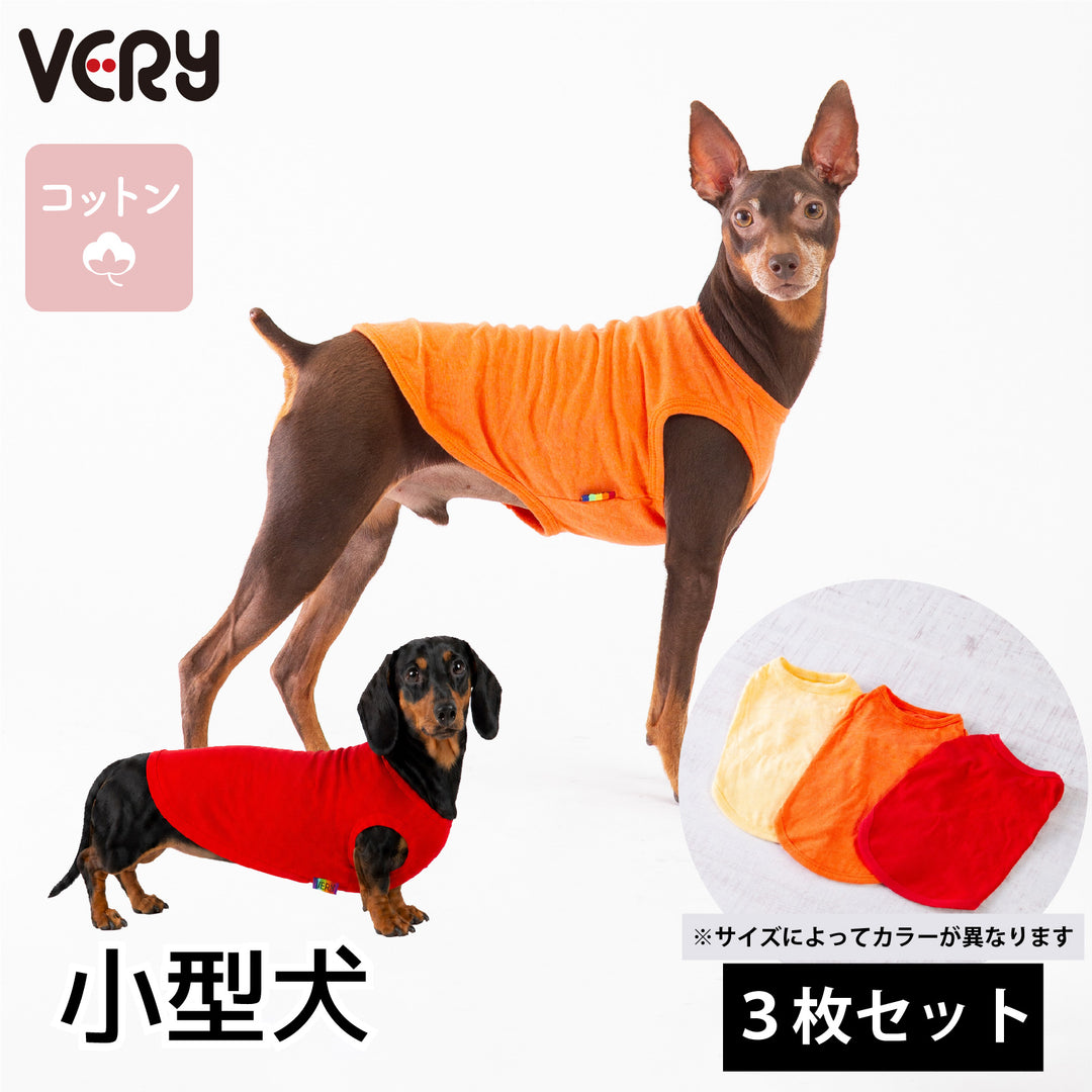 【3枚セット】 綿100% コットンウェア　小型犬・胴長・ダックス-送料無料-
