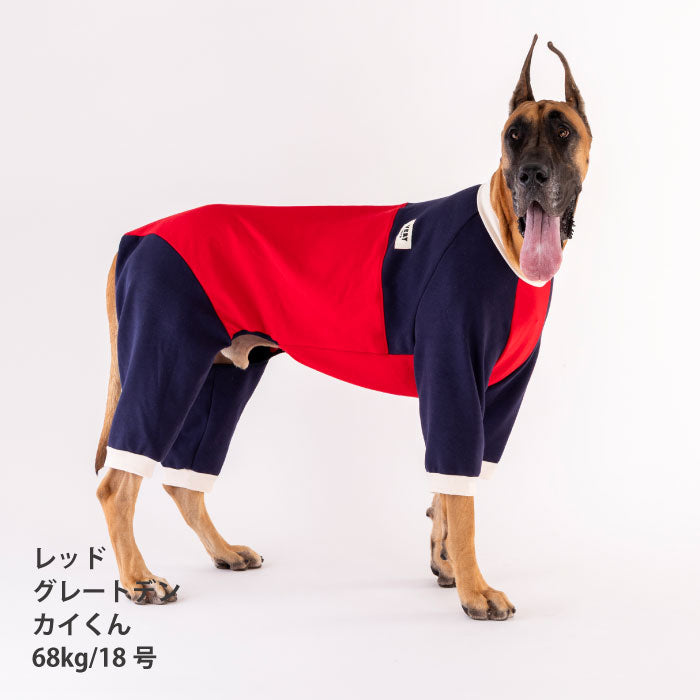 【スタイプレゼント対象商品】小型～超大型 ダックス 胴長 [全32size展開]<br>裏ボアバイカラーロンパース - VERY-PET