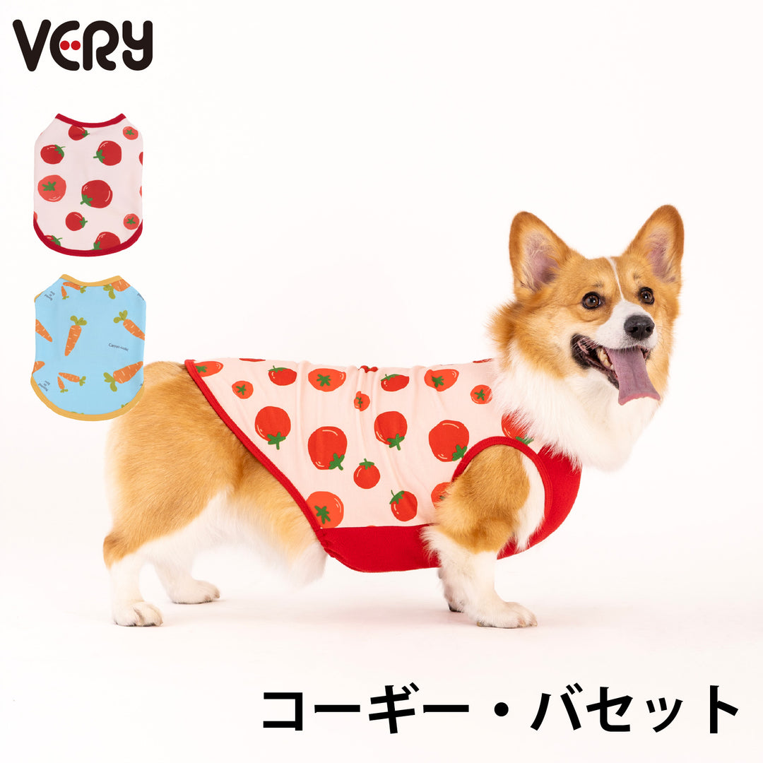 コーギー・バセット プリント裏毛タンクトップ