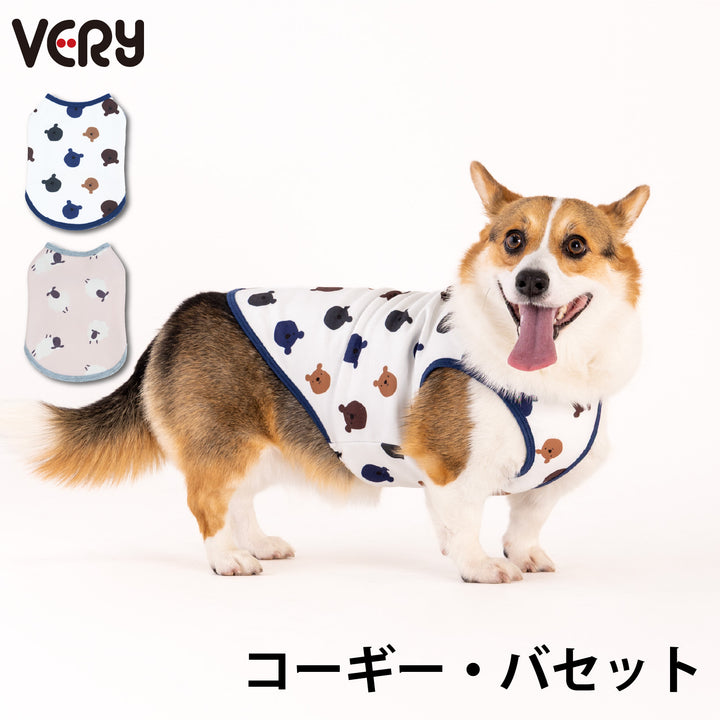 コーギー・バセット プリント裏起毛タンクトップ