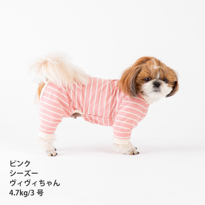 <font size="2">小型～超大型 ダックス 胴長 [全30size展開]</font><br>BORDERS CLUB ロンパース レッド/ピンク - VERY-PET
