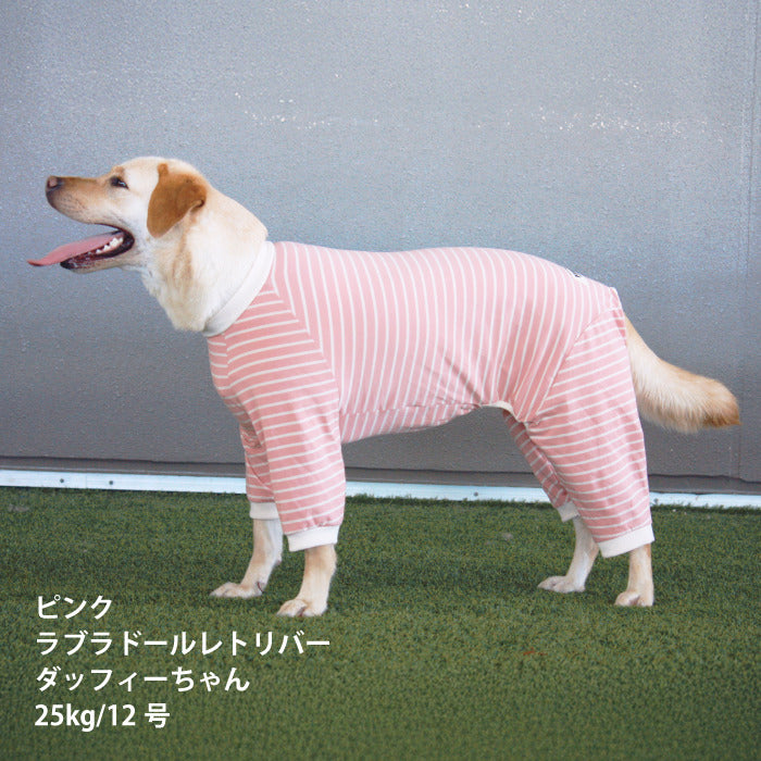 <font size="2">小型～超大型 ダックス 胴長 [全30size展開]</font><br>BORDERS CLUB ロンパース レッド/ピンク - VERY-PET