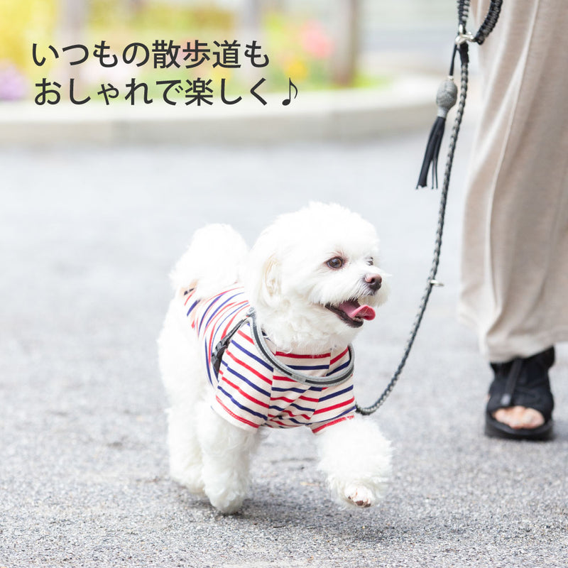 <font size="2">小型～超大型 ダックス 胴長 [全30size展開]</font><br>BORDERS CLUB Tシャツ レッド/ピンク - VERY-PET
