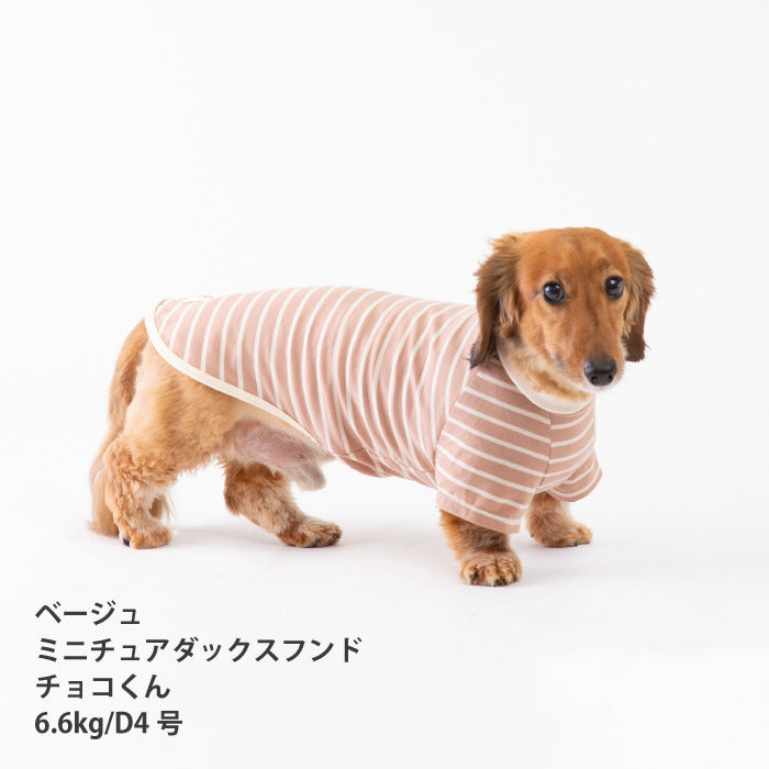 <font size="2">小型～超大型 ダックス 胴長 [全30size展開]</font><br>BORDERS CLUB Tシャツ ネイビー/ベージュ - VERY-PET