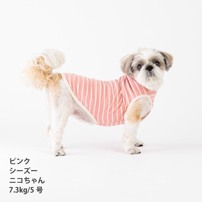 <font size="2">小型～超大型 ダックス 胴長 [全30size展開]</font><br>BORDERS CLUB タンクトップ レッド/ピンク - VERY-PET
