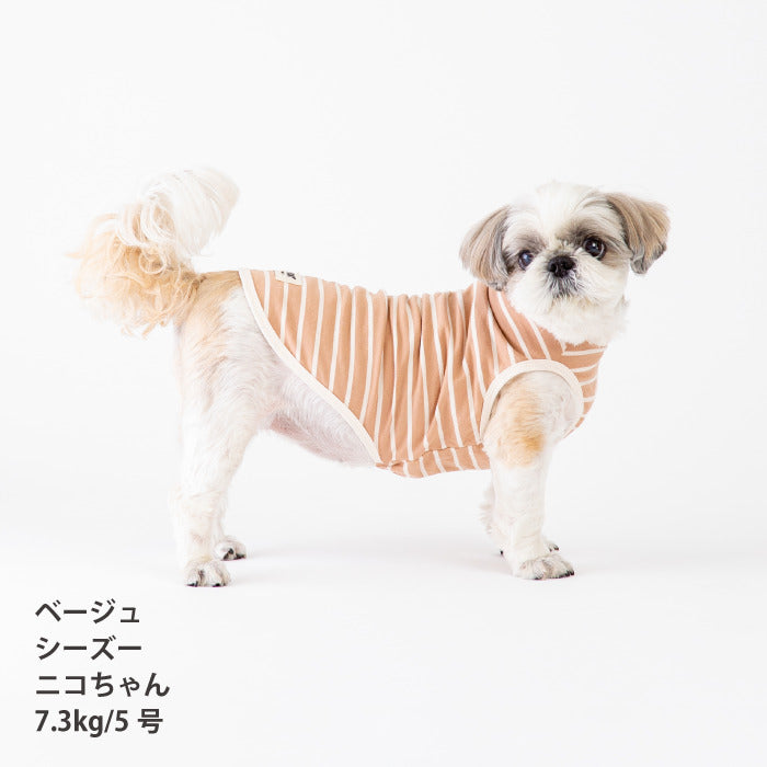 <font size="2">小型～超大型 ダックス 胴長 [全30size展開]</font><br>BORDERS CLUB タンクトップ ネイビー/ベージュ - VERY-PET